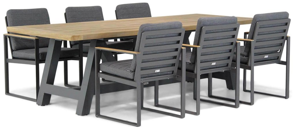 Tuinset 6 personen 260 cm Aluminium Grijs Santika Furniture Soray