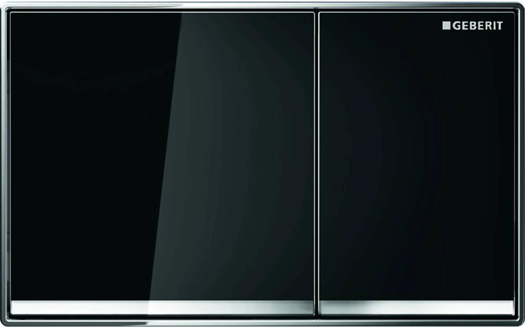 Omega 60 drukplaat 2-knops frontbediening glas zwart/aluminium