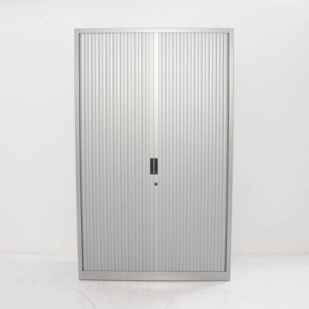 Roldeurkast, aluminium, 195 x 120 cm, incl. 4 legborden