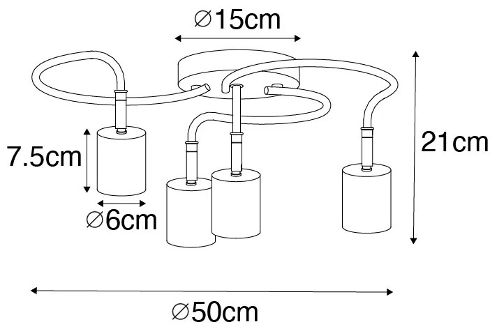 Moderne plafondspot messing verstelbaar 4-lichts - Java