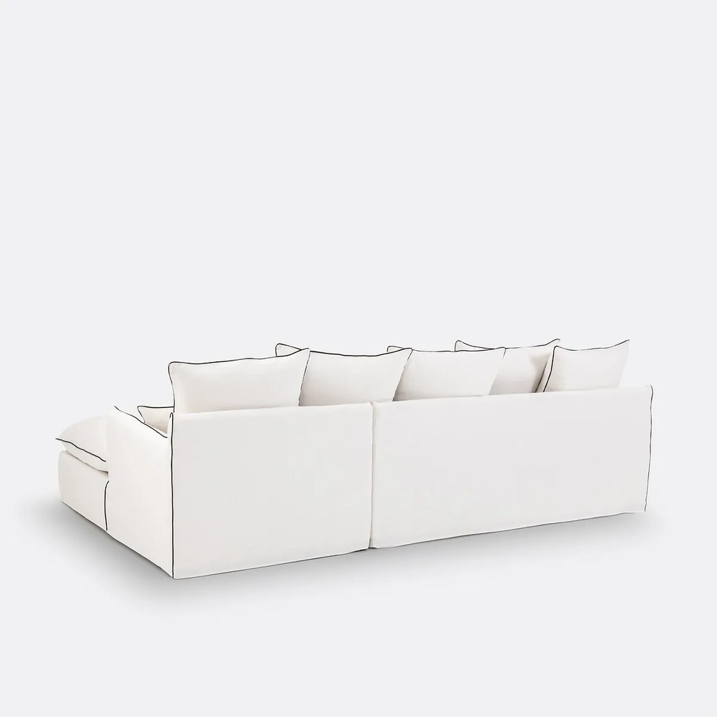 Hoekbank, afneembare hoes, 4 zits, dik linnen, Odna