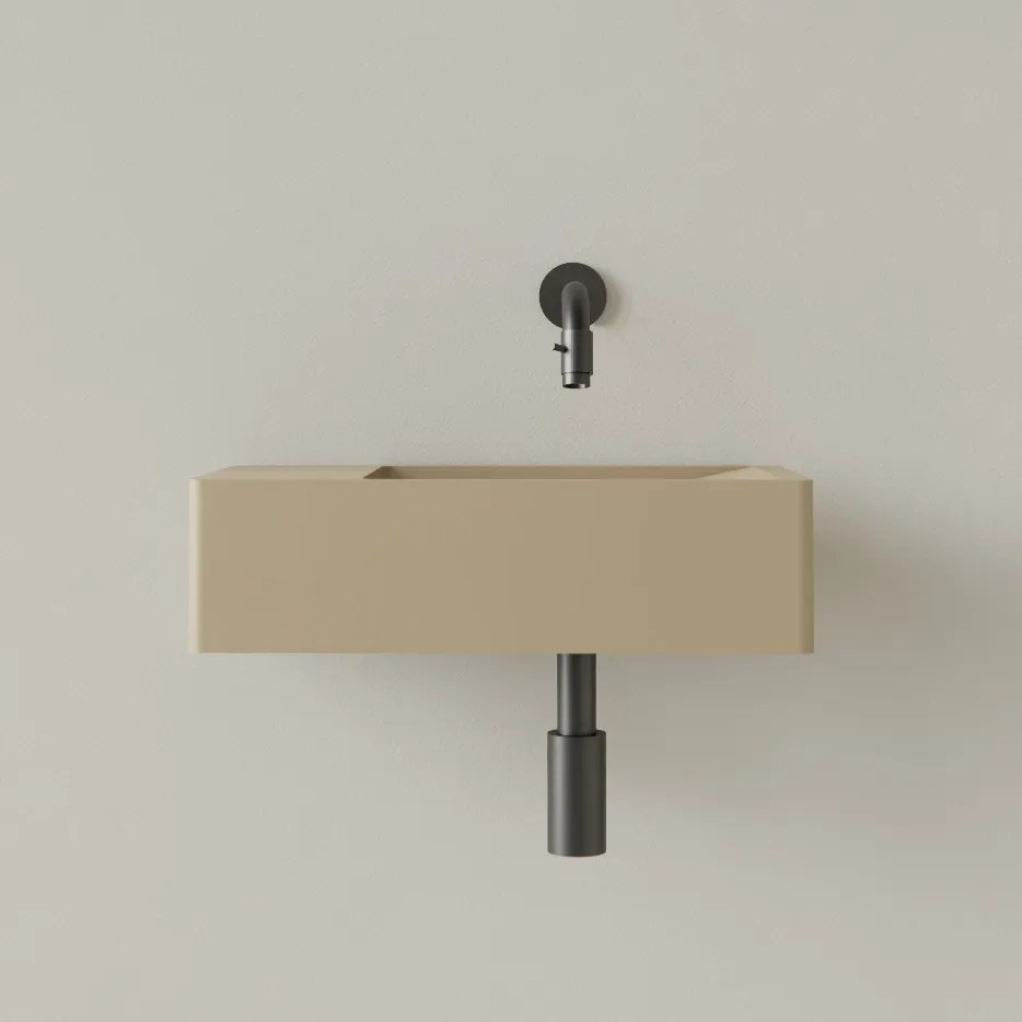 Sanigoods Luko fontein 40x22cm links zonder kraangat cappuccino