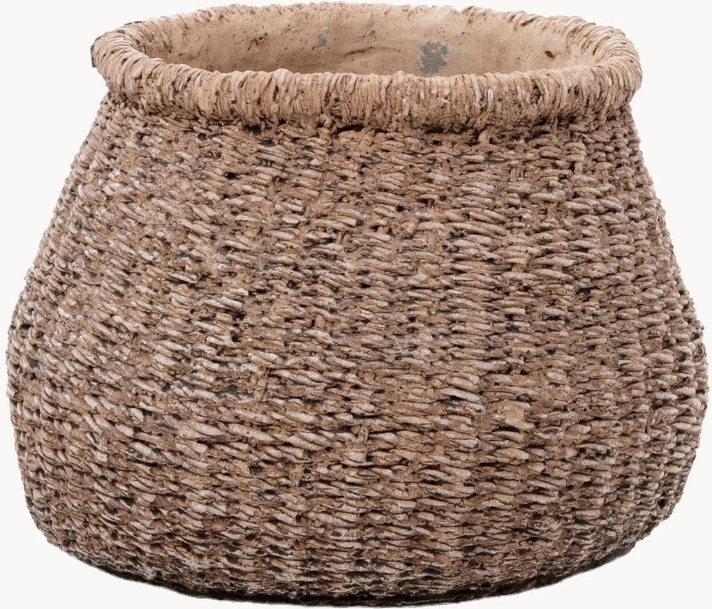 Handgemaakte bloempot Faux-Puff van beton, H 13 cm