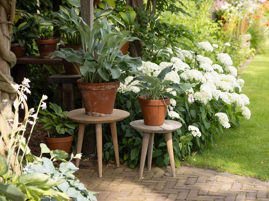 Bijzettafel tuin ROUGH | Rond  | Tuintafel Teakhout | Ø40cm | Kees Smit Tuinmeubelen