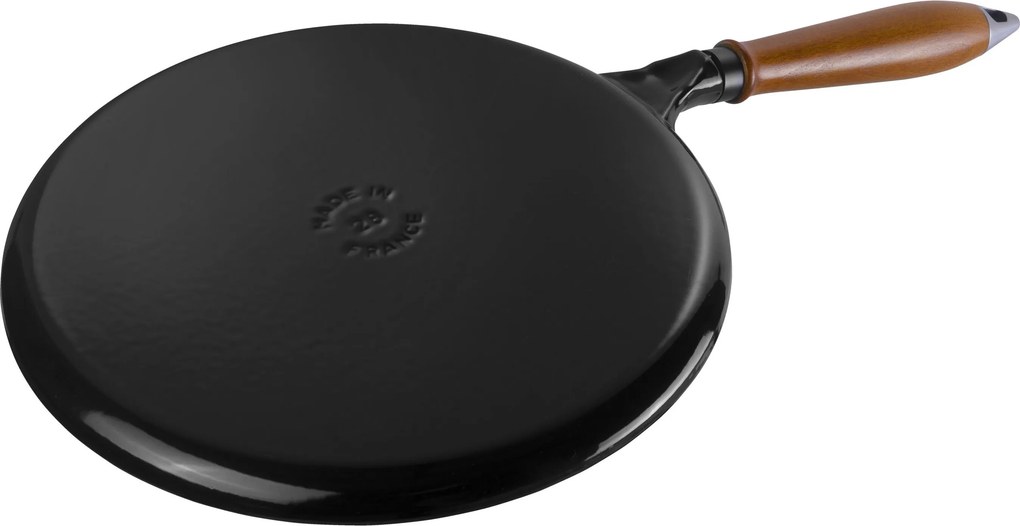 Staub Pans Pannenkoekenpan met houten handvat 28 cm, Zwart - Pans - Staub