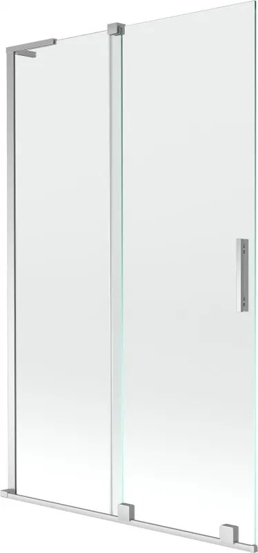 Mexen Velar L badwand tweedelig verschuifbaar 110 x 150 cm, transparant, chroom - 896-110-003-01-01