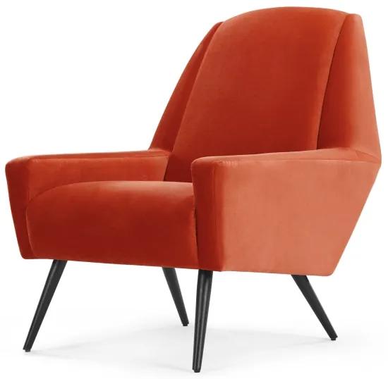 Roco fauteuil, retro-oranje fluweel