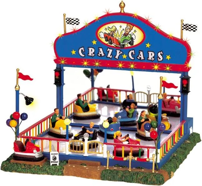 Lemax - 'Crazy Cars' - Verlichte Sights &amp; Sounds met animatie &amp; muziek - Inclusief adapter