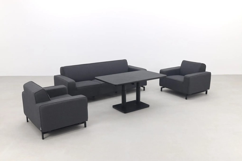 Boavista/Medina stoel-bank loungeset - Sooty - 4-delig verstelbaar
