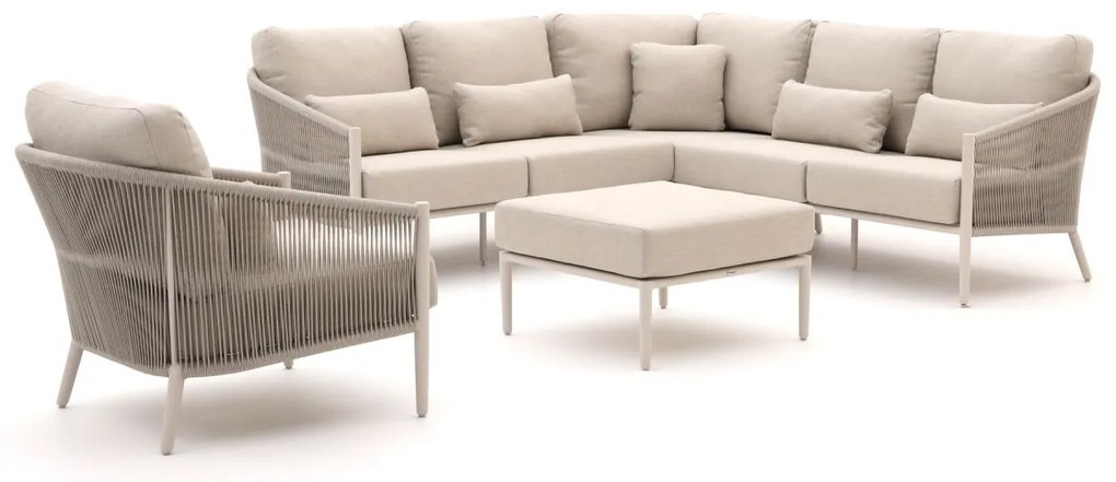 Hoek loungeset Bellagio  | 6 personen | Loungeset Beige | Hoekbank Aluminium | Kees Smit Tuinmeubelen