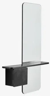 Ontvangstconsole 80x120 Cm In Mdf Met Varna-spiegel Zwart - Sklum