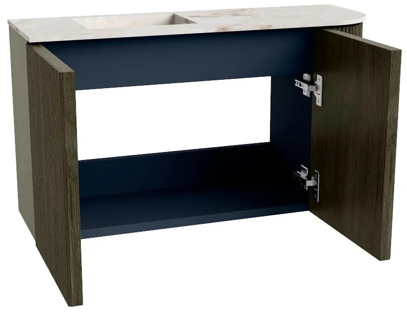 Mondiaz Joya DLux 70cm toiletmeubel ronding rechts shadow met wastafel faye links 1 kraangat frappe