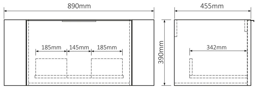 Differnz Olle onderkast met ribbelfront 90cm eiken