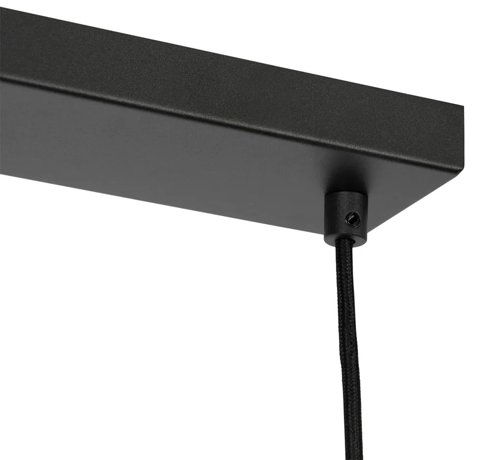 Moderne hanglamp zwart met opaal glas 4-lichts - Drop