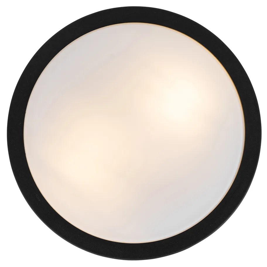 Moderne plafondlamp zwart 28 cm IP44  - Flavi