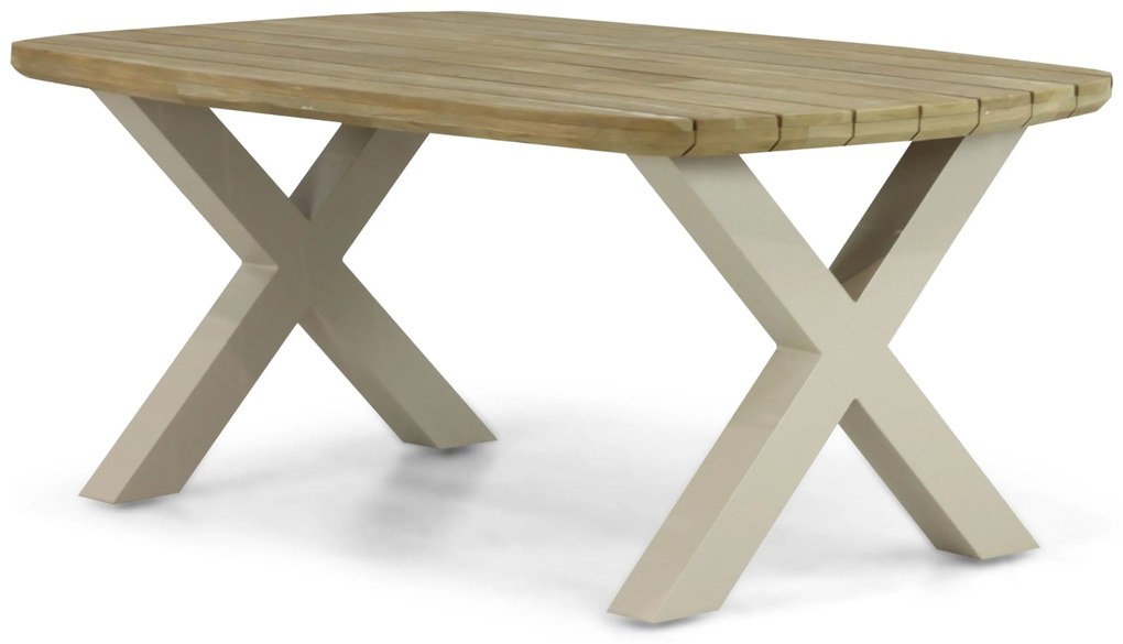 Dining Tuintafel rechthoekig 180 x 100 cm Aluminium/Teak Taupe Falcon/Cardiff