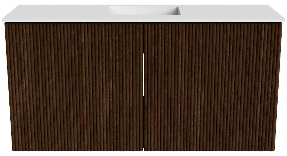 Mondiaz Joya 80cm toiletmeubel walnut met wastafel faye midden zonder kraangat talc