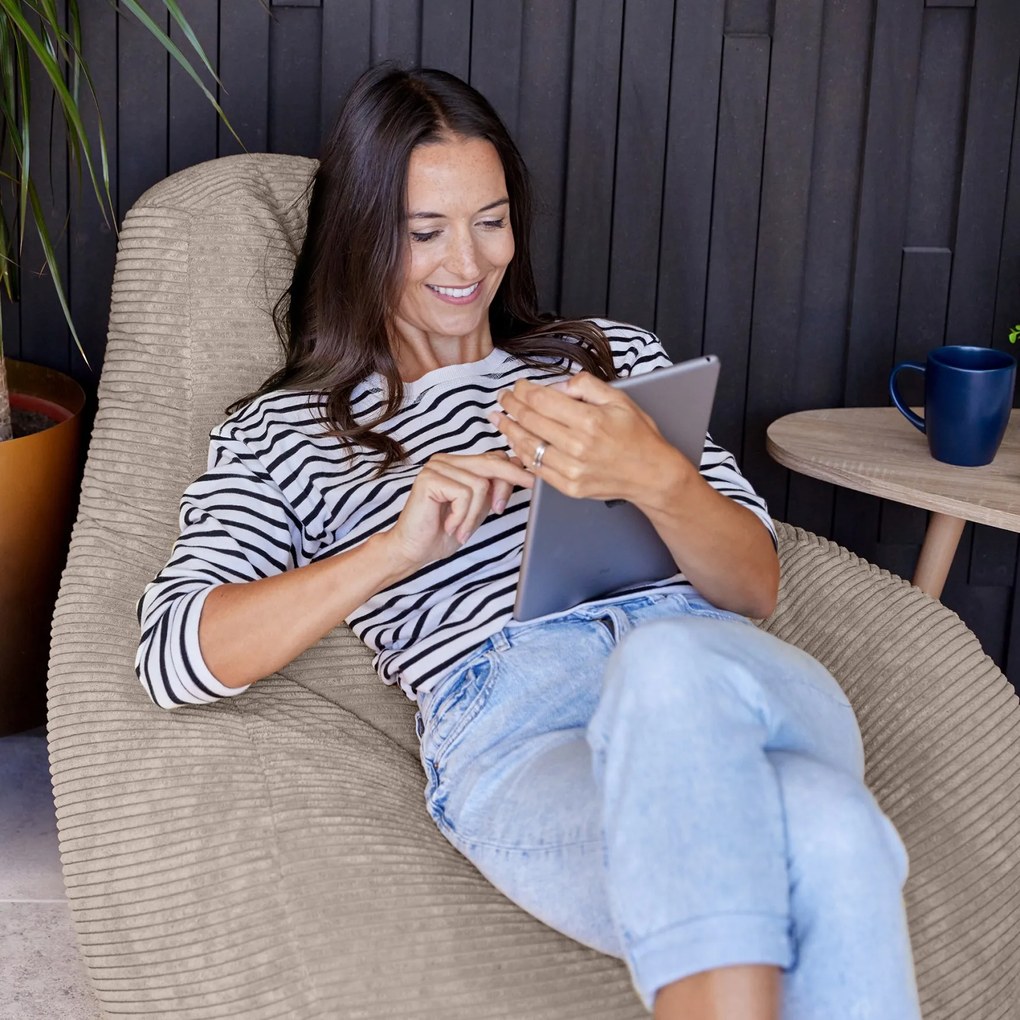 Cloudy Cord Zitzak Stoel - Beige