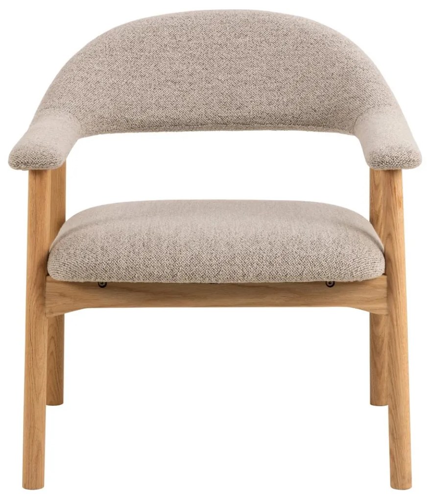 Fauteuil Eiken Met Beige Boucle