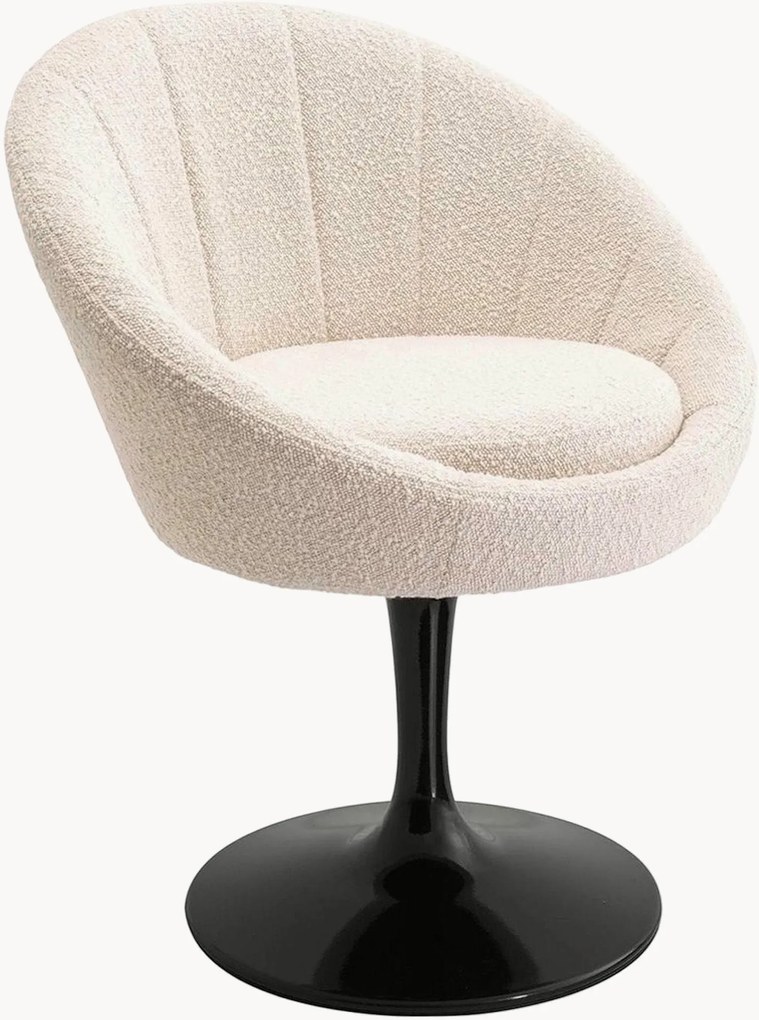 Bouclé draaistoel O'Neill met armleuningen