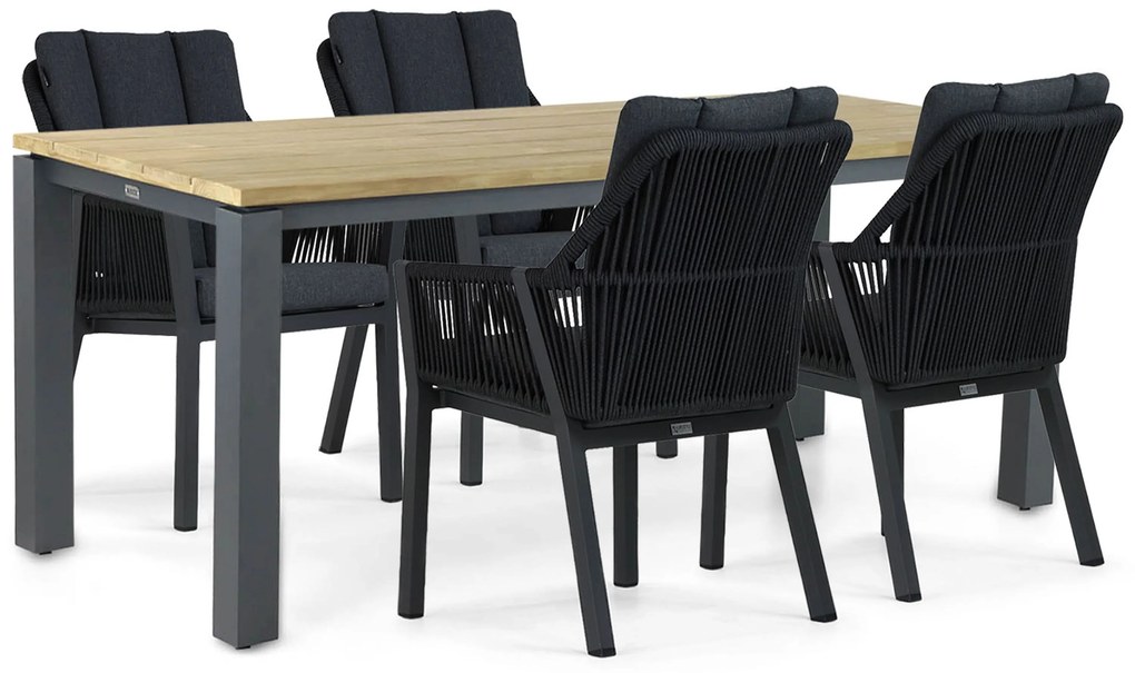 Tuinset 4 personen 180 cm Aluminium/rope Grijs Lifestyle Garden Furniture Verona/Riviera