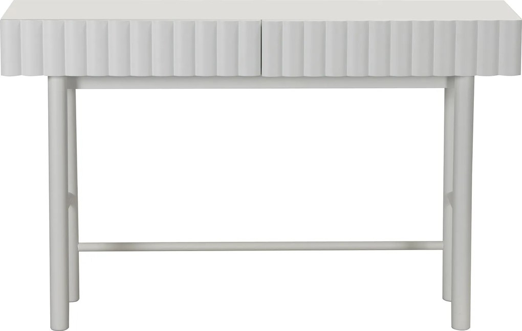 Sidetable Met Grote Ribbels Wit - 120 X 35cm.