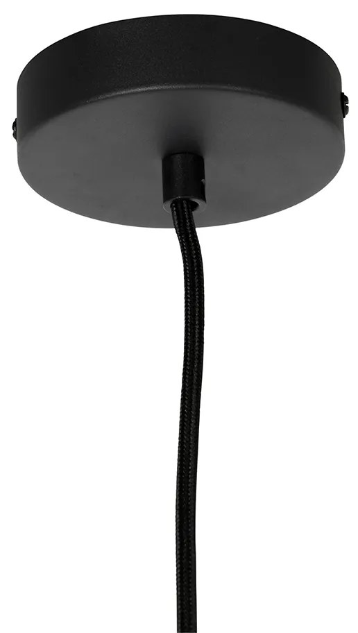 Retro hanglamp zwart met helder glas 20 cm - Eclipse