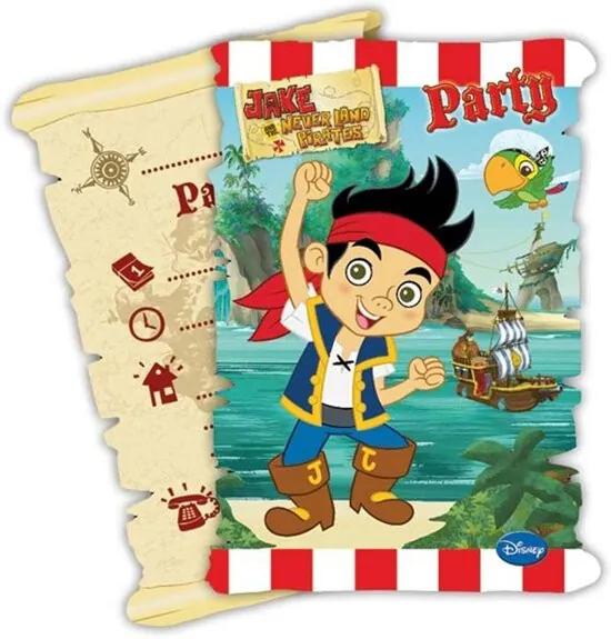 6 Jake en de piratenâ„¢ uitnodigingen - Feestdecoratievoorwerp