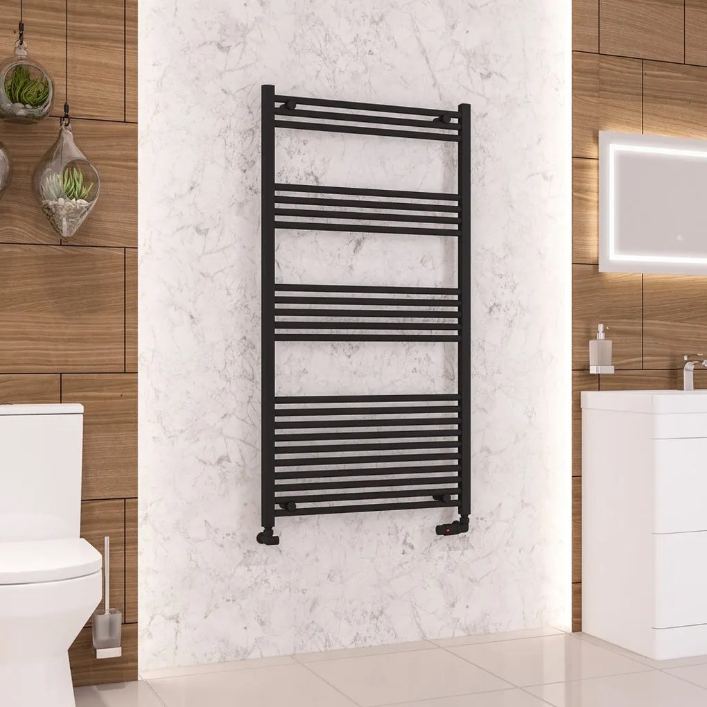 Eastbrook Wendover handdoekradiator 75x140cm 888W zwart mat