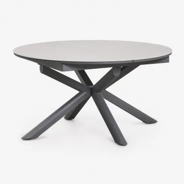 Begur Uitschuifbare Aluminium Tuinset 145-200x145 Cm Grijs – Grafiet - Sklum