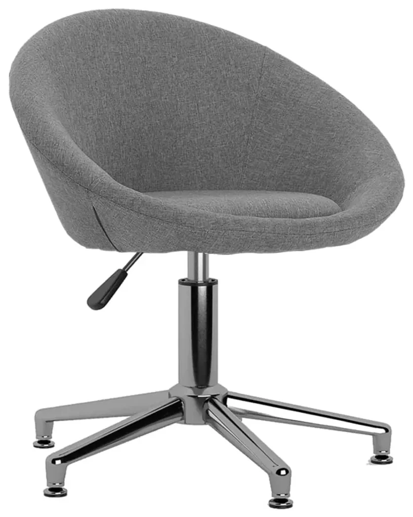 vidaXL Eetkamerstoelen draaibaar 4 st stof lichtgrijs