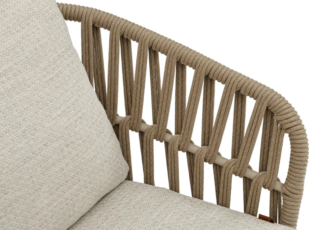 Tuinset Ronde Tuintafel 4 personen 140 cm Rope Zand/Beige Coco Elara/Trino