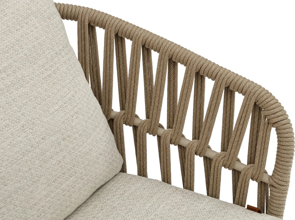 Tuinset Ronde Tuintafel 6 personen 160 cm Rope Zand/Beige Coco Elara/Rockville