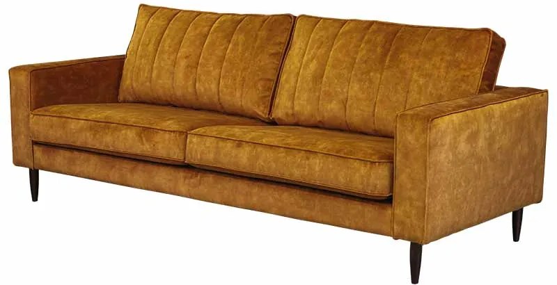 3-zits bank Linje | velours Adore cognac 28 | 2,30 mtr breed