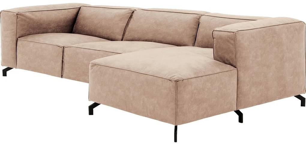 Goossens Bank Calvin beige, micro leer, 3,5-zits, modern design