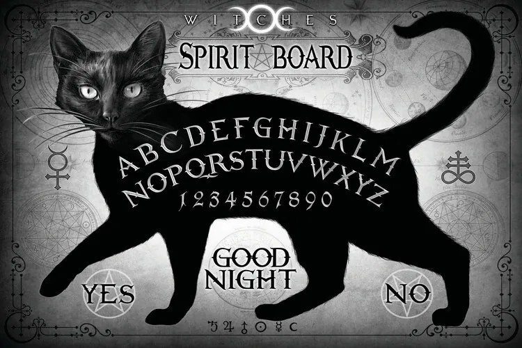 Ilustratie Black Cat Spirit Board, Alchemy