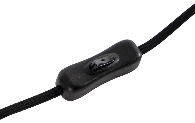 Design tafellamp zwart met smoke glas op standaard - Dome