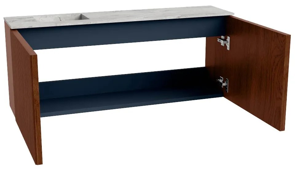 Mondiaz Joya DLux 100cm toiletmeubel ruby met wastafel faye links 1 kraangat glace