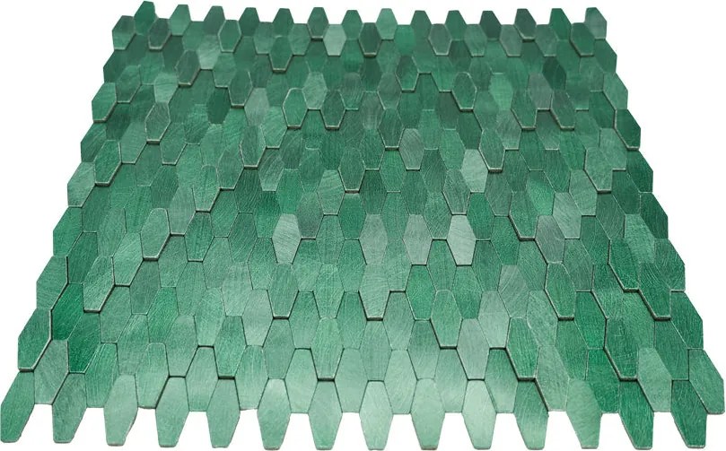Zelfklevende Mozaïektegels Metaal | Picket 3D Donkergroen | 31×30 cm | Keuken, Bad & WC
