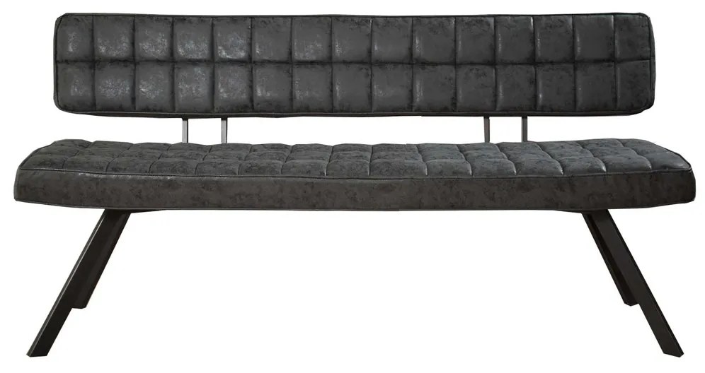 Zwart Lederen Eetkamerbank 150 Cm