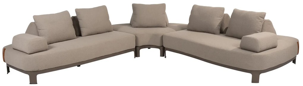 4 Seasons Outdoor Santorini hoek loungebank terre met knuffelhoek  Loungebank    bruin weerbestendig