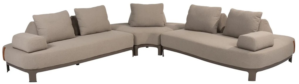 4 Seasons Outdoor Santorini hoek loungebank terre met XL-hoek *Showroommodel Loungebank bruin weerbestendig