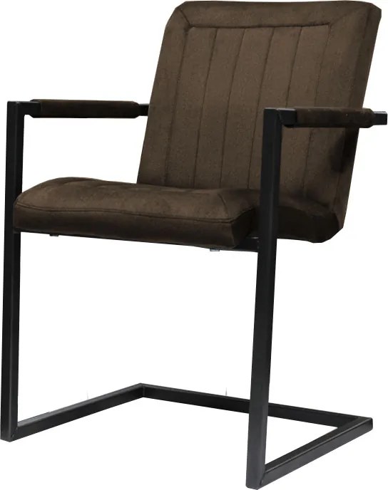 Eetkamerstoel - Lara met leuning - stof Element donkerbruin 25