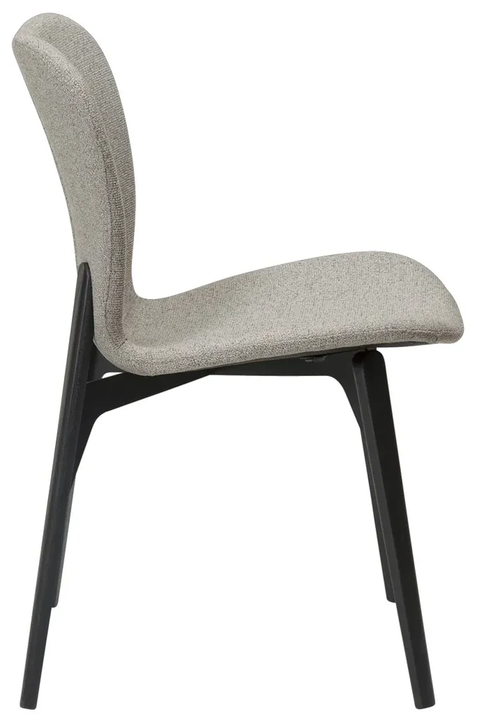 Dan-Form Paragon Design Eetkamerstoel Grijsbruin Boucle Met Zwart Essen
