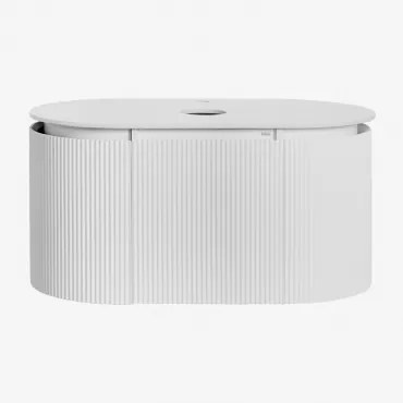 Carsone Hangend Badkamermeubelset Van Hout Wit & Zonder Extra Eenheid & Without Sink & Spiegelloze & Zonder Kraan - Sklum