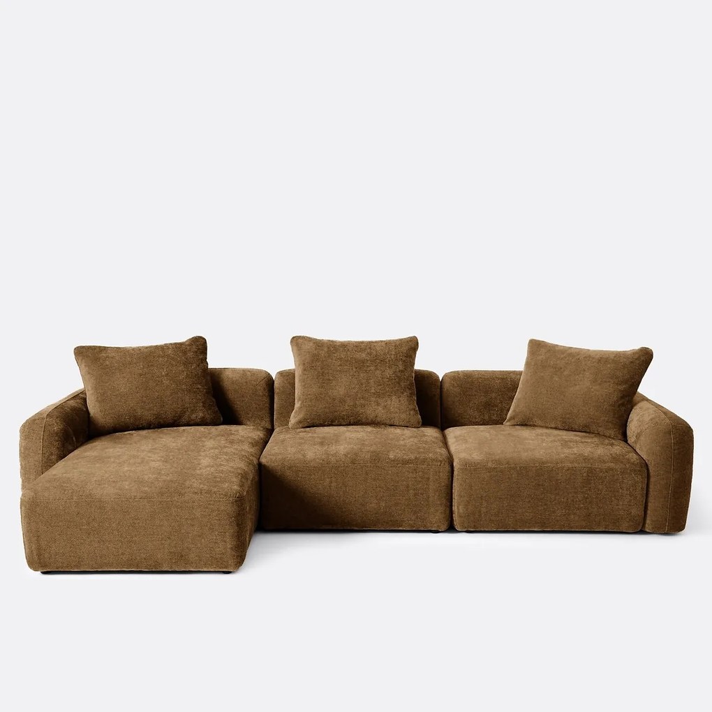 3-zits links modulaire hoekbank in jacquard chenille, AMAD