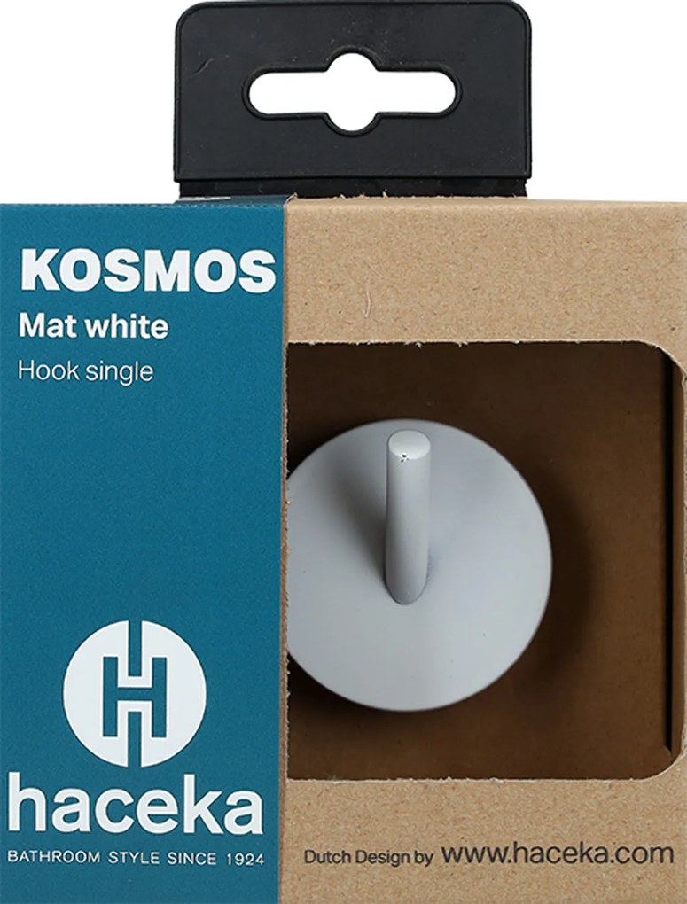 Haceka Kosmos enkele handdoekhaak wit mat