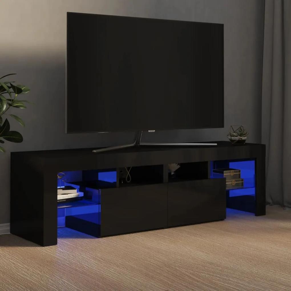 vidaXL Tv-meubel met LED-verlichting 140x36,5x40 cm hoogglans zwart