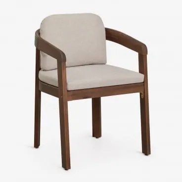 Set Van 4 Eetkamerstoelen Met Armleuningen Van Acaciahout Uleno Donker Acaciabruin - Sklum