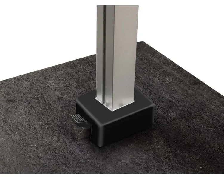 Platinum Icon T1 Zweefparasol - 4x3m. - Faded Black met voet en hoes